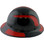 DAX Fiberglass Composite Hard Hat - Full Brim Black with Reflective Red Decal Kit Applied