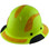 DAX Fiberglass Composite Hard Hat - Full Brim High-Viz Lime with Reflective Yellow Decal Kit Applied