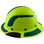 DAX Fiberglass Composite Hard Hat - Full Brim High-Viz Lime with Reflective Green Decal Kit Applied