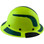 DAX Fiberglass Composite Hard Hat - Full Brim High-Viz Lime with Reflective Green Decal Kit Applied