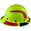 DAX Fiberglass Composite Hard Hat - Full Brim High-Viz Lime with Reflective Red Decal Kit Applied