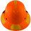 DAX Fiberglass Composite Hard Hat - Full Brim High-Viz Orange with Reflective Yellow Decal Kit Applied