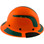 DAX Fiberglass Composite Hard Hat - Full Brim High-Viz Orange with Reflective Green Decal Kit Applied