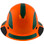 DAX Fiberglass Composite Hard Hat - Full Brim High-Viz Orange with Reflective Green Decal Kit Applied