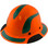 DAX Fiberglass Composite Hard Hat - Full Brim High-Viz Orange with Reflective Green Decal Kit Applied