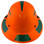 DAX Fiberglass Composite Hard Hat - Full Brim High-Viz Orange with Reflective Green Decal Kit Applied