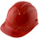 Pyramex Ridgeline Cap Style Hard Hats Red with Red Reflective Decals Applied