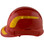 Pyramex Ridgeline Cap Style Hard Hats Red with Yellow Reflective Decals Applied