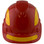 Pyramex Ridgeline Cap Style Hard Hats Red with Yellow Reflective Decals Applied