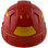 Pyramex Ridgeline Cap Style Hard Hats Red with Yellow Reflective Decals Applied