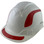 Pyramex Ridgeline Cap Style Hard Hats White with Red Reflective Decals Applied