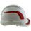 Pyramex Ridgeline Cap Style Hard Hats White with Red Reflective Decals Applied