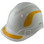 Pyramex Ridgeline Cap Style Hard Hats White with Yellow Reflective Decals Applied