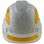 Pyramex Ridgeline Cap Style Hard Hats White with Yellow Reflective Decals Applied