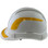 Pyramex Ridgeline Cap Style Hard Hats White with Yellow Reflective Decals Applied