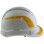 Pyramex Ridgeline Cap Style Hard Hats White with Yellow Reflective Decals Applied