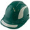 Pyramex Ridgeline Cap Style Hard Hats Green with White Reflective Decals Applied