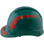 Pyramex Ridgeline Cap Style Hard Hats Green with Red Reflective Decals Applied