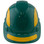 Pyramex Ridgeline Cap Style Hard Hats Green with Yellow Reflective Decals Applied