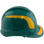 Pyramex Ridgeline Cap Style Hard Hats Green with Yellow Reflective Decals Applied