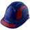 Pyramex Ridgeline Cap Style Hard Hats Blue with Red Reflective Decals Applied