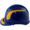 Pyramex Ridgeline Cap Style Hard Hats Blue with Yellow Reflective Decals Applied