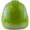 Pyramex Ridgeline Cap Style Hard Hats Lime with White Reflective Decals Applied