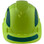 Pyramex Ridgeline Cap Style Hard Hats Lime with Green Reflective Decals Applied