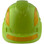 Pyramex Ridgeline Cap Style Hard Hats Lime with Yellow Reflective Decals Applied