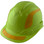 Pyramex Ridgeline Cap Style Hard Hats Lime with Yellow Reflective Decals Applied