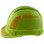 Pyramex Ridgeline Cap Style Hard Hats Lime with Yellow Reflective Decals Applied