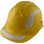 Pyramex Ridgeline Cap Style Hard Hats Yellow with White Reflective Decals Applied