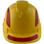 Pyramex Ridgeline Cap Style Hard Hats Yellow with Red Reflective Decals Applied