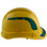 Pyramex Ridgeline Cap Style Hard Hats Yellow with Green Reflective Decals Applied