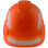 Pyramex Ridgeline Cap Style Hard Hats Orange with White Reflective Decals Applied