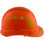 Pyramex Ridgeline Cap Style Hard Hats Orange with Yellow Reflective Decals Applied