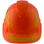 Pyramex Ridgeline Cap Style Hard Hats Orange with Yellow Reflective Decals Applied