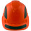 Pyramex Ridgeline Cap Style Hard Hats Orange with Green Reflective Decals Applied