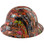 Orange Graffiti Full Brim Hydro Dipped Hard Hats ~ Side View