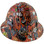 Orange Graffiti Full Brim Hydro Dipped Hard Hats ~ Front View