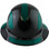 Actual Carbon Fiber Hard Hat - Full Brim Glossy Black with Reflective Green Decal Kit Applied