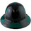 Actual Carbon Fiber Hard Hat - Full Brim Glossy Black with Reflective Green Decal Kit Applied