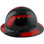 Actual Carbon Fiber Hard Hat - Full Brim Glossy Black with Reflective Red Decal Kit Applied