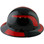 Actual Carbon Fiber Hard Hat - Full Brim Glossy Black with Reflective Red Decal Kit Applied