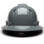 Pyramex Ridgeline Vented Slate Gray Full Brim Style Hard Hat - 4 Point Suspensions - Back View