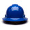 Pyramex Ridgeline Vented Blue Full Brim Style Hard Hat - 4 Point Suspensions - Back View