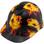 Flaming Aces Design Cap Style Hydro Dipped Hard Hats ~ Oblique View