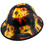Flaming Aces Design Full Brim Hydro Dipped Hard Hats - Edge Oblique Left