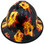 Flaming Aces Design Full Brim Hydro Dipped Hard Hats - Edge Back