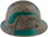 Pyramex Ridgeline Full Brim Style Hard Hat with Camouflage Pattern with Green Decals - Left View